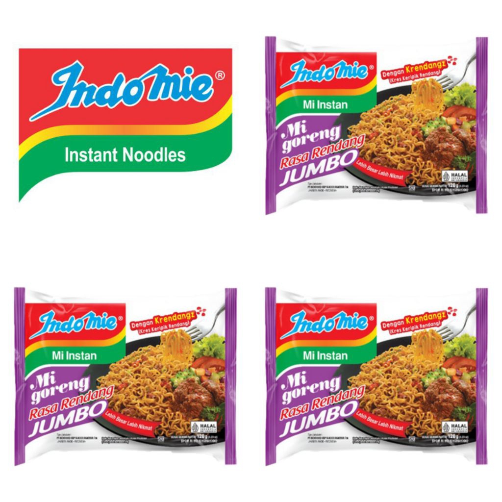 

Indomie Mi Instan Mi Goreng Jumbo Rasa Rendang 120 Gram