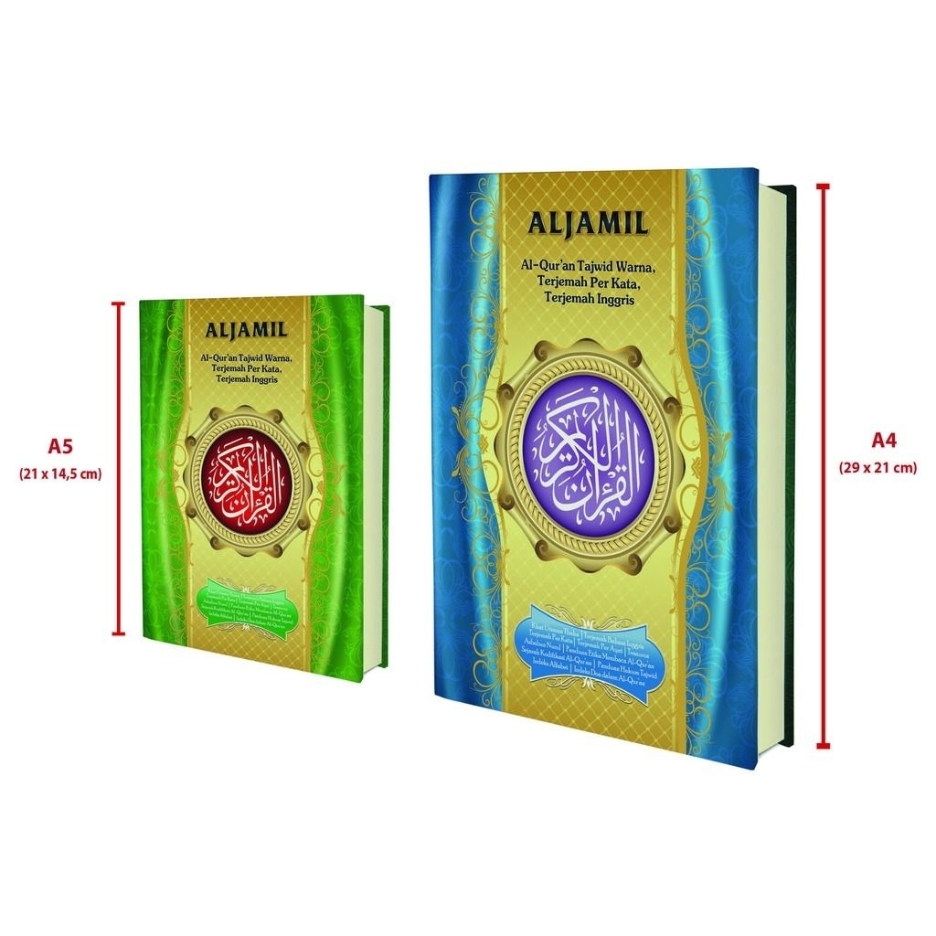 AL QURAN AL JAMIL A5 - AL QURAN TAJWID WARNA AL JAMIL - TERJEMAH PERKATA - TERJEMAH INGGRIS