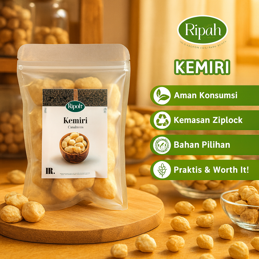 

50gr / Kemiri / Candlenut / Ripah Rempah PREMIUM QUALITY