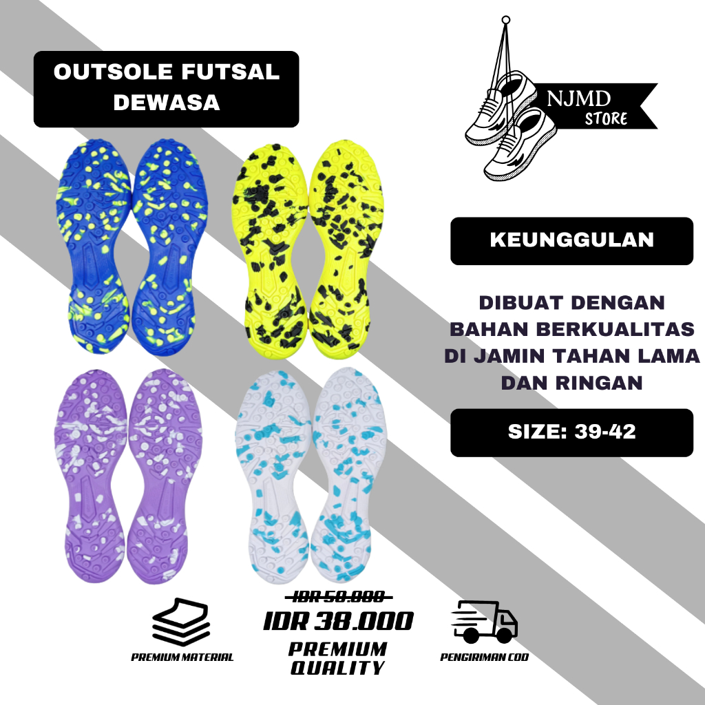 Outsole Sepatu Futsal Turf / Sol Sepatu Futsal Turf