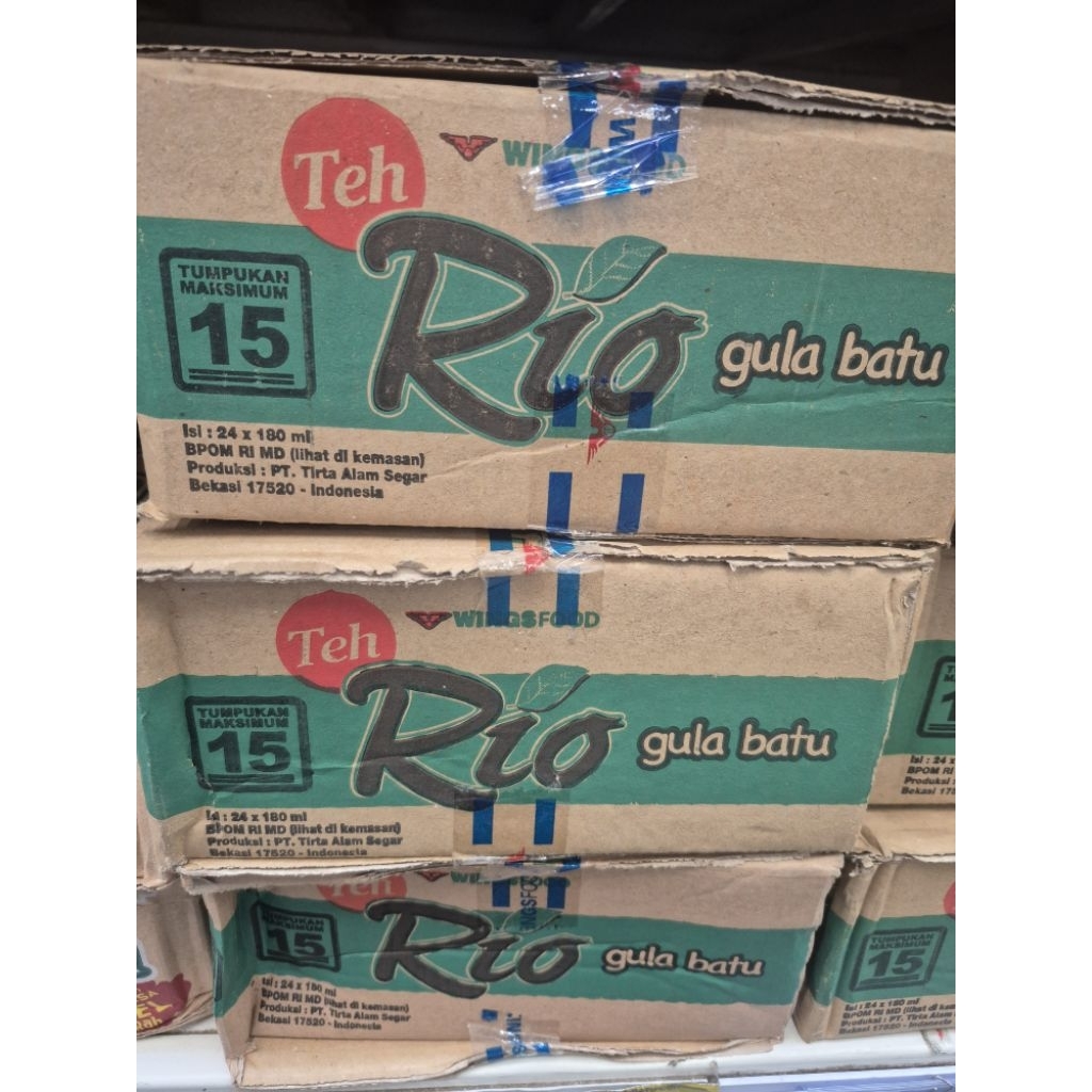 TEH RIO MINUMAN TEH ORIGINAL GULA BATU 180ml 1dus isi 24pcs