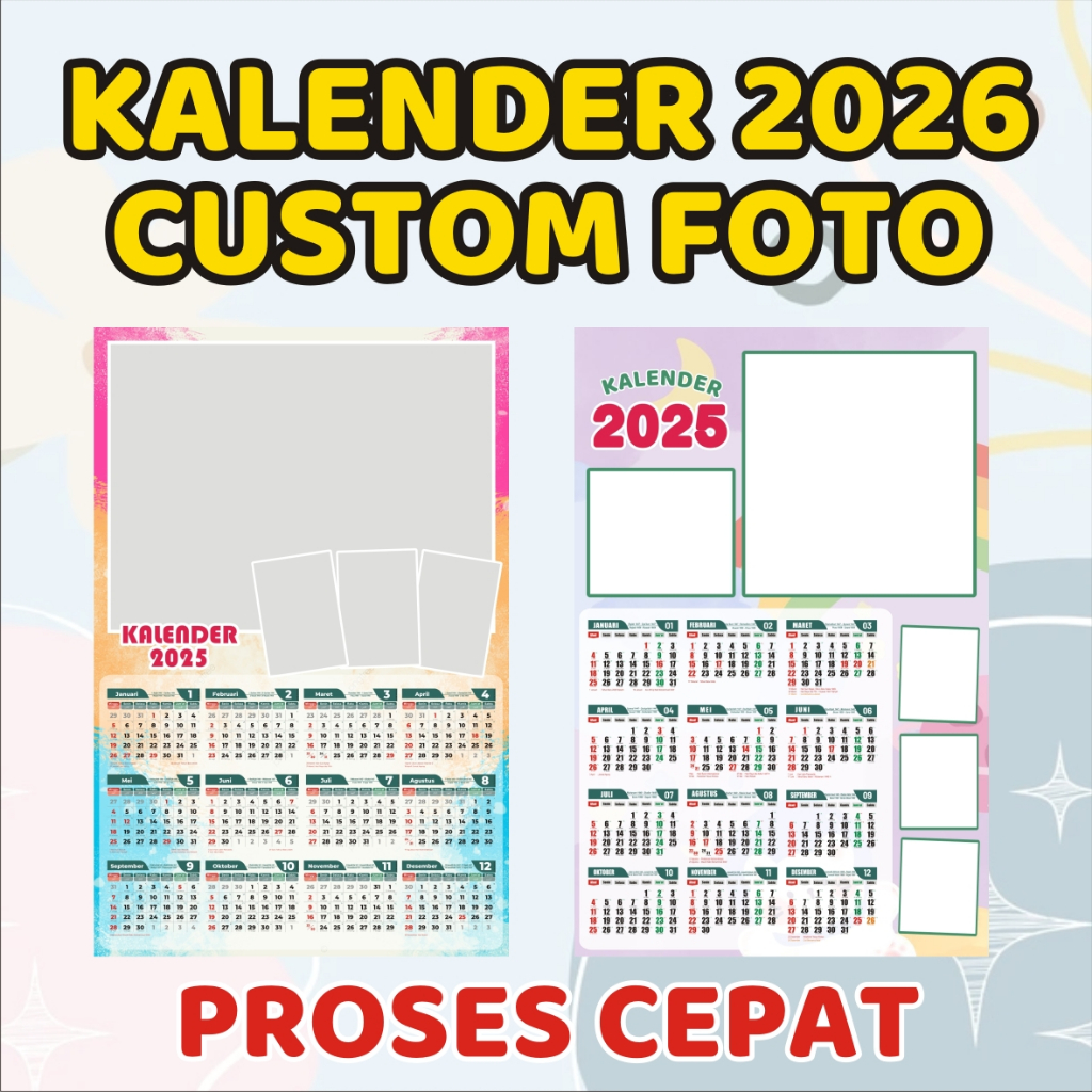 

( COD ) KALENDER DINDING 2026 CUSTOM FOTO UKURAN 32 x 48 CM SERI 1