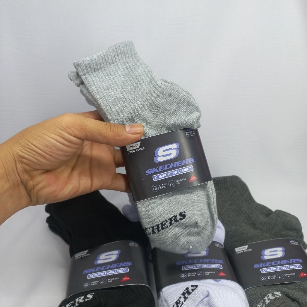 SKECHERS KIDS KAOS KAKI ANAK QUARTER SOCK DIATAS MATA KAKI UNISEX 3PK