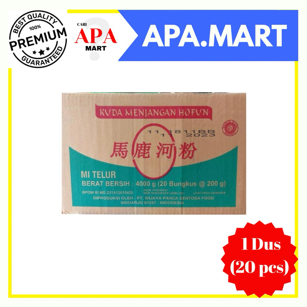 

Mie Telur Kuda Menjangan Kwetiau Ho Fun 1 Dus (20 x 200gr)