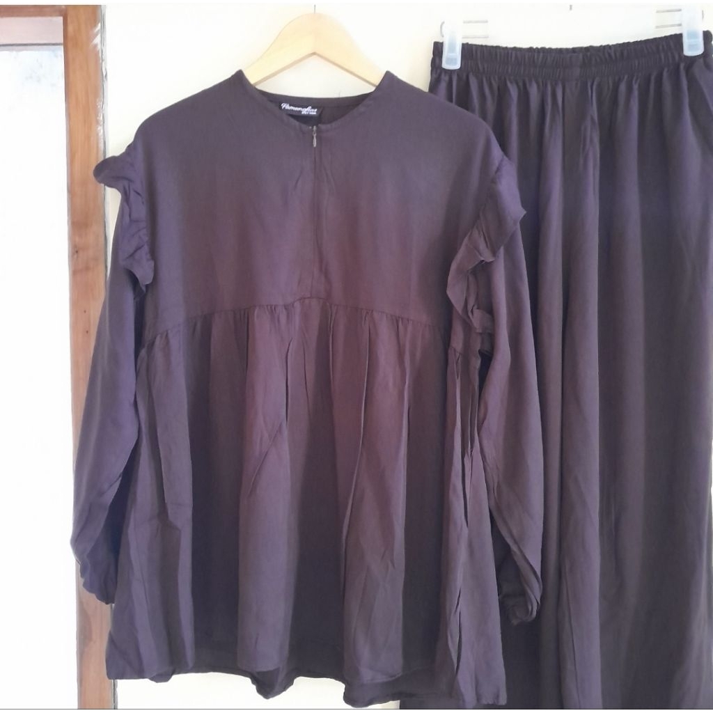 Amara rayon twill / oneset rayon twill wanita / set rayon twill polos