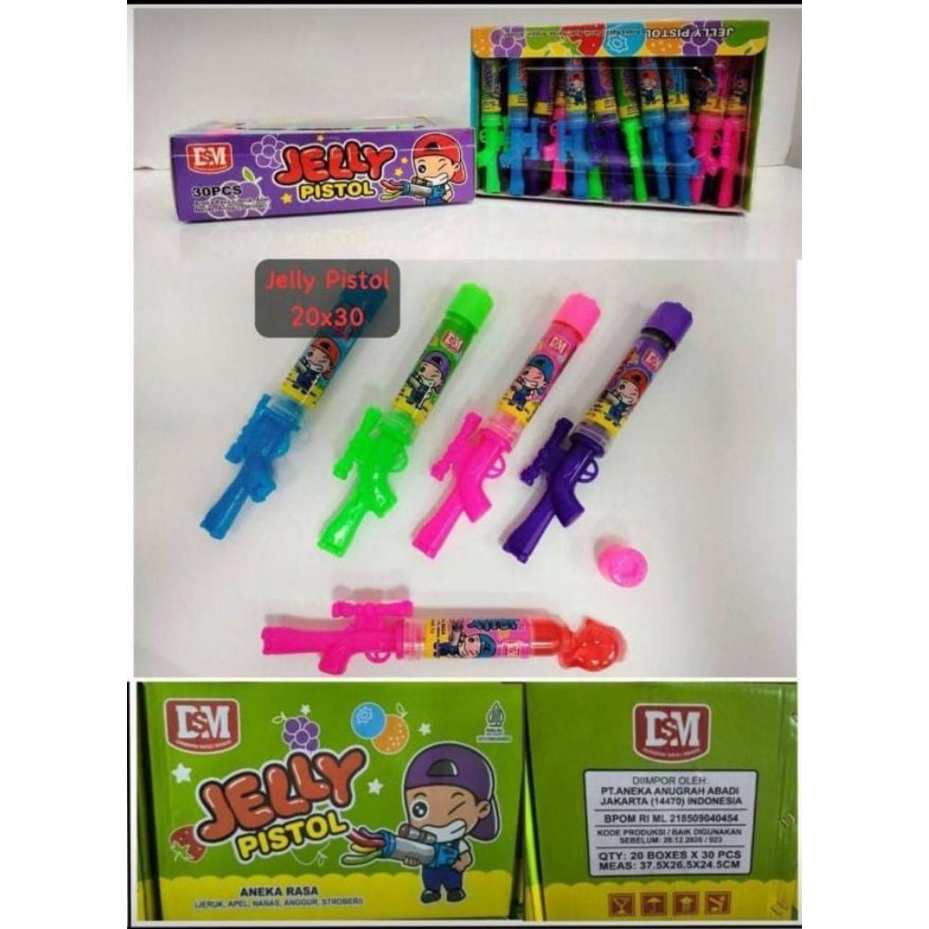 

Permen Cemilan Snack Jeli Jelly Pistol Mainan Anak Murah (isi 30 pcs)
