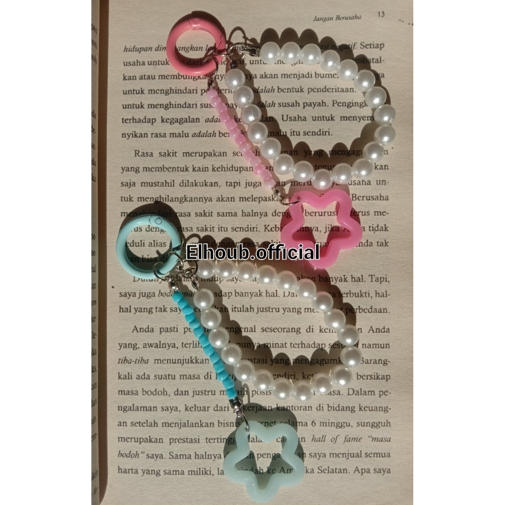 bagcarm gantungan tas mutiara bintang keychain gantungan kunci mutiara bintang