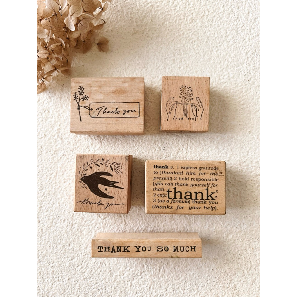 

Preloved Thank You & For You Rubber Stamp Collection