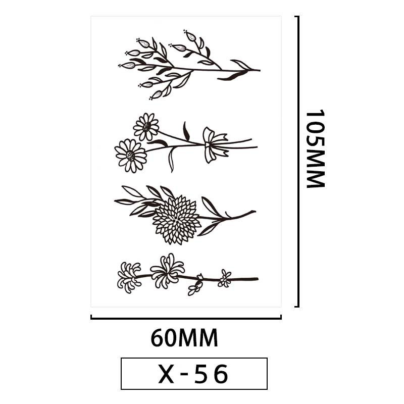 Stiker Tato Semi Permanen Stiker Tato Non-reflektif Simulasi Tahan Lama Stiker Tato