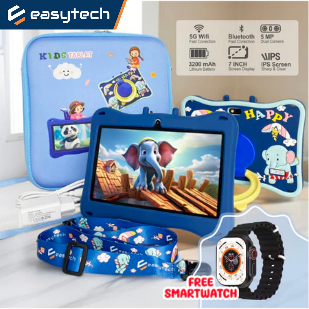 EASYTECH Tablet Android Tablet Antiradiasi/ Tablet anak Study Kids E-13 IPS Screen Edukasiasi / Wifi