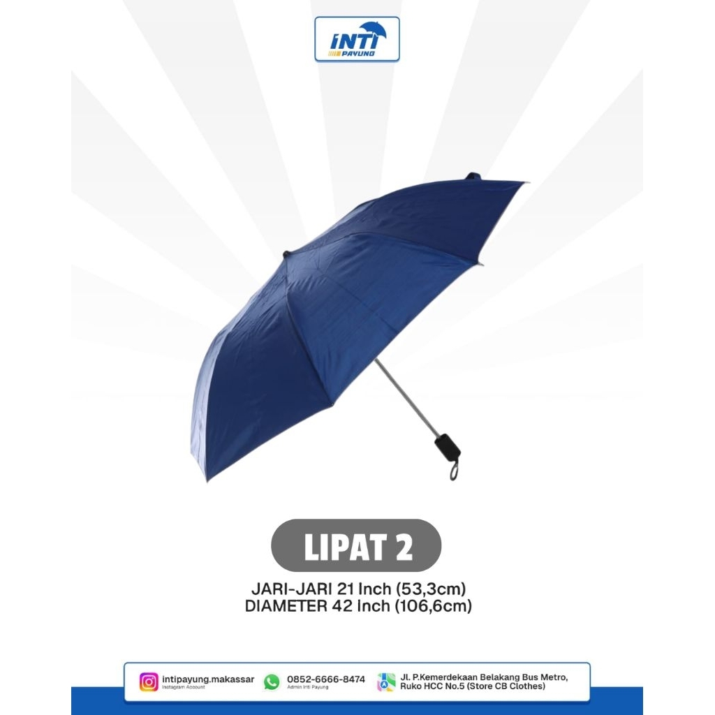 (BISA CUSTOM) PAYUNG LIPAT 2 | GROSIR SATUAN PAYUNG LIPAT 2 | PAYUNG PROMOSI | PAYUNG CUSTOM