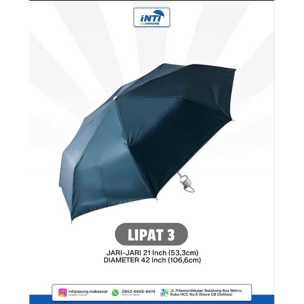 (BISA CUSTOM) PAYUNG LIPAT 3 | PAYUNG GROSIR DAN SATUAN LIPAT 3 | PAYUNG PANTAI | PAYUNG PROMOSI | P