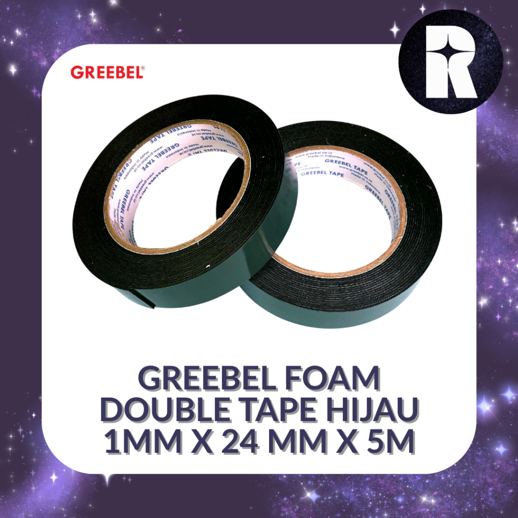 

GREEBEL FOAM DOUBLE TAPE HIJAU / SELOTIP FOAM 1MM X 24 X 5M