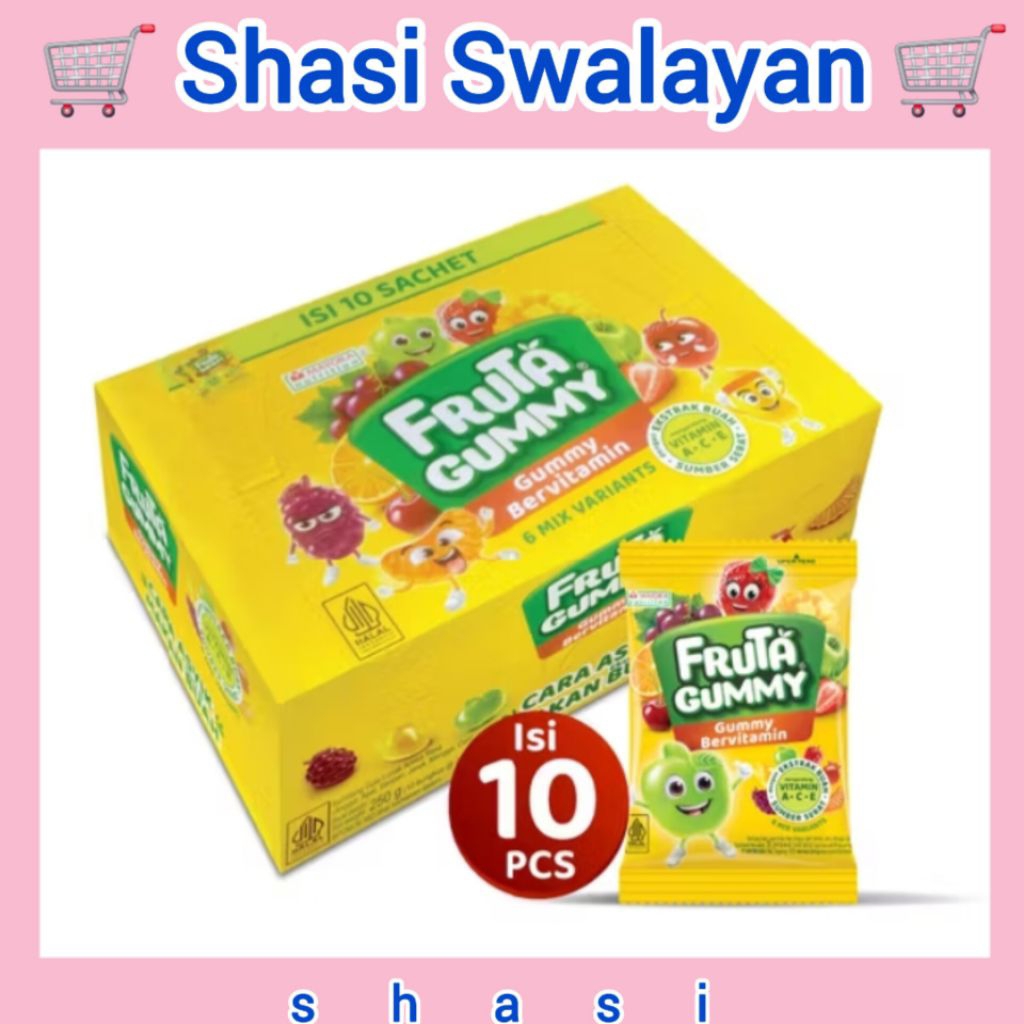 

Permen Fruta Gummy 25 gr X 10 Pcs