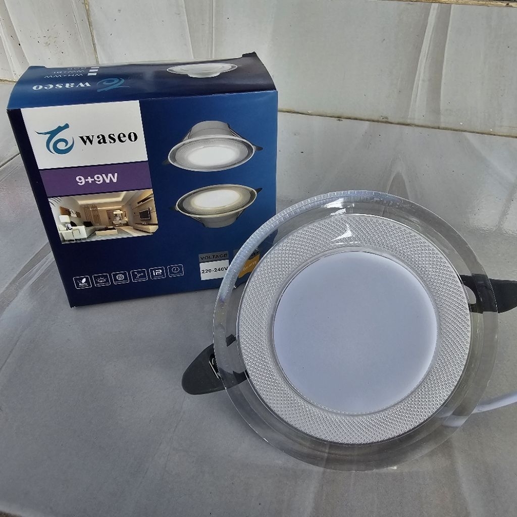 Lampu Led Downlight Waseo 3 Warna Biru warm white Pink Energy Saving led original