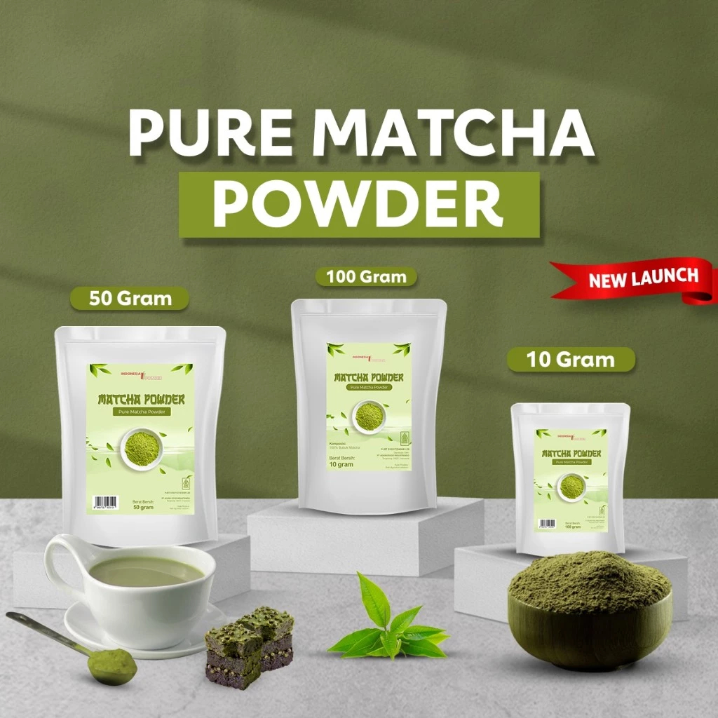 

Pure Matcha Powder Bubuk Matcha Murni Premium Culinary / Ceremonial Plain Tanpa Gula Matcha Green Tea Jepang Asli Kemasan 10gr