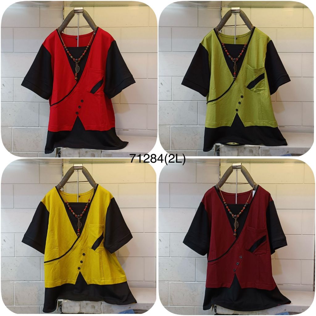 MISS APRIL BLUS / ATASAN KATUN IMPORT PREMIUM KHUSUS JUMBO #71284