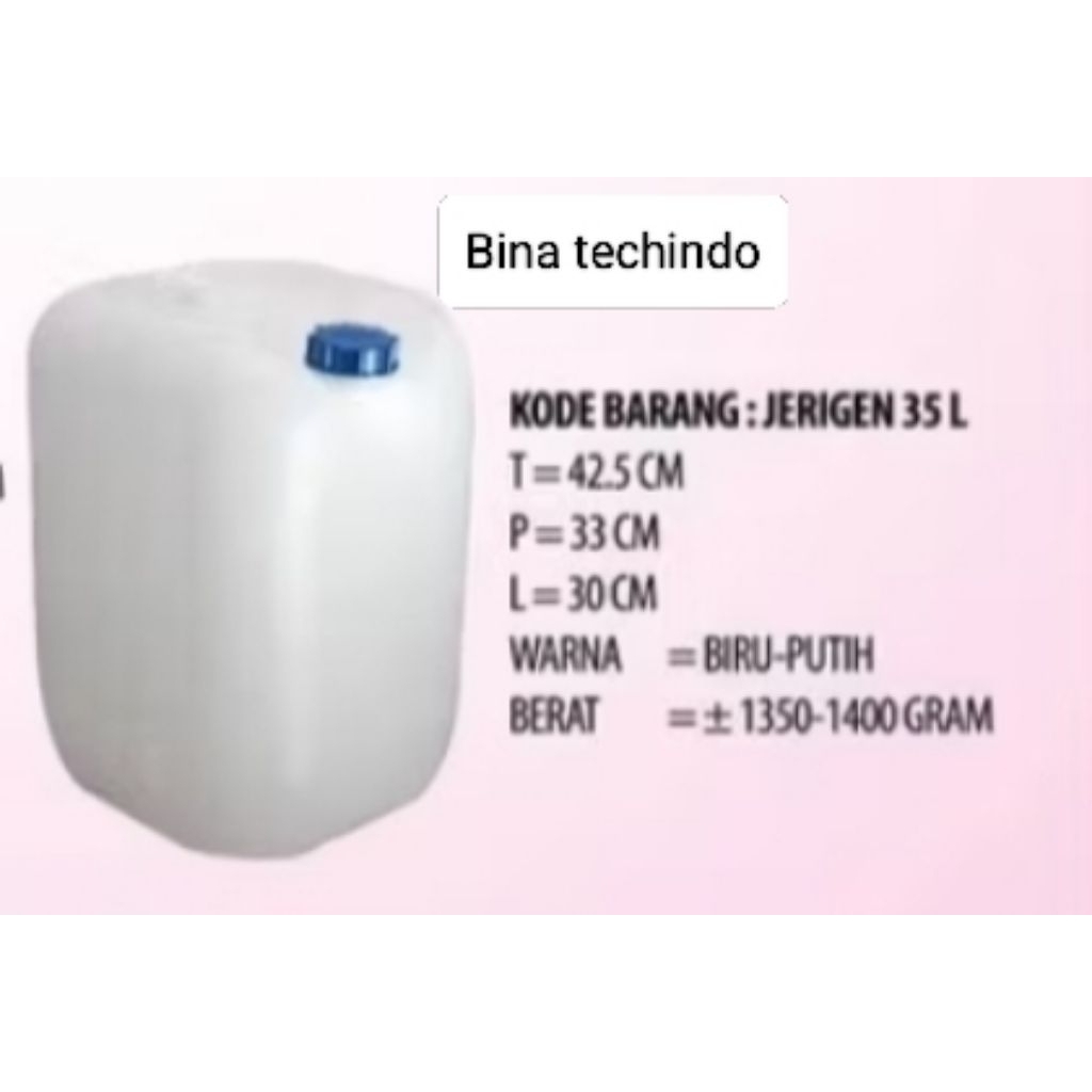35LITER JERIGEN BARU PUTIH PLASTIK. JERIGEN 35LITER. JERRYCAN 35LITER. DRIGEN 35LITER. TEMPAT ISI MI