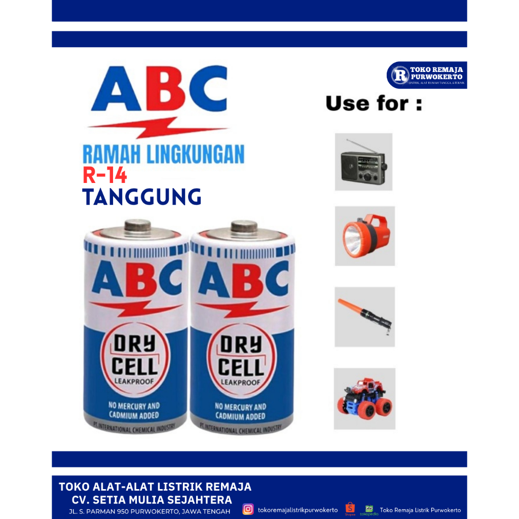 BATU BATERAI ABC TANGGUNG R-14 ABC - SNI