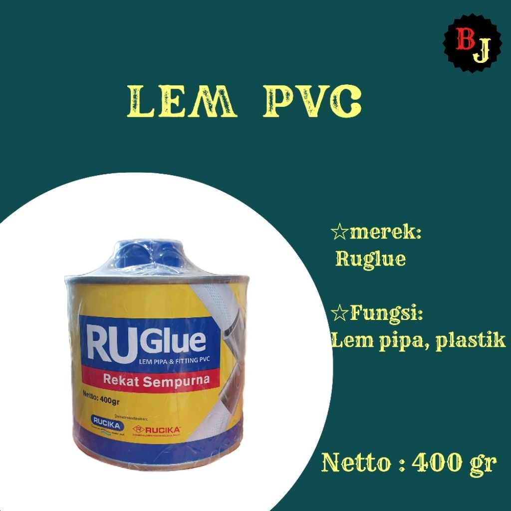 

Lem Pipa PVC Kalengan RUglue 400 gram