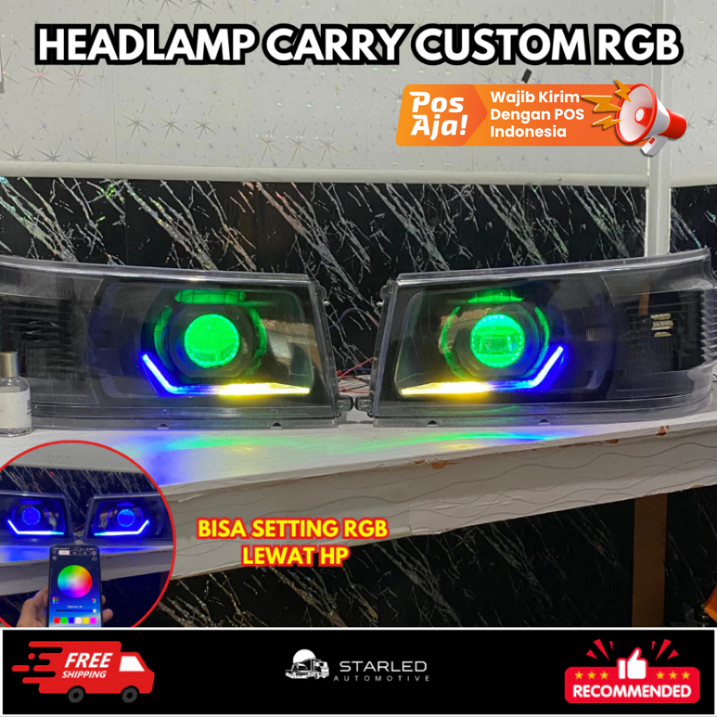 Headlamp Biled Suzuki New Carry Custom RGB Lampu Depan Billed Pick Up Carry Tayo