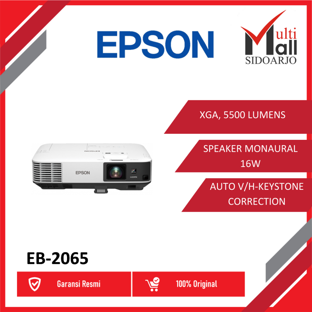 Epson Projector EB-2065 EB 2065 EB2065 XGA 5500 Lumens 3LCD Garansi Resmi