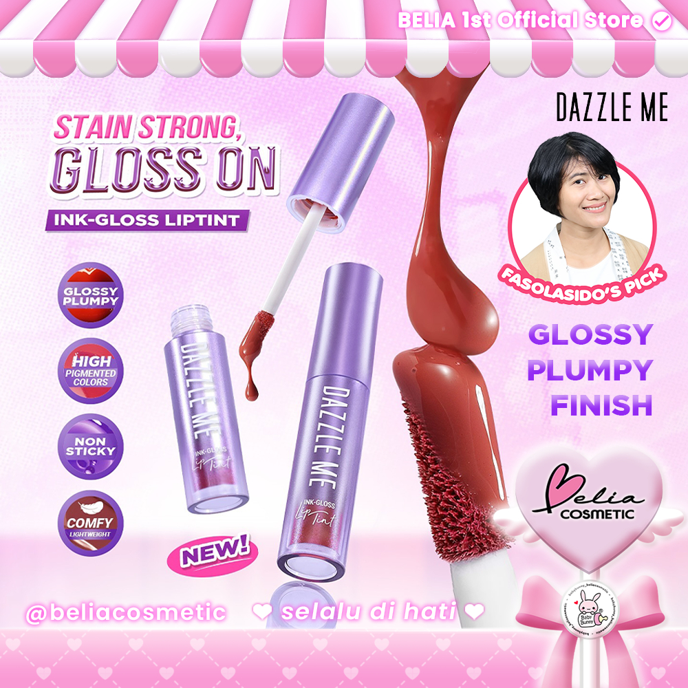 ❤ BELIA x FASOLASIDO ❤ DAZZLE ME Ink-Gloss Lip Tint | Watery Gel | Long Lasting Tahan 12 Jam | Hydra