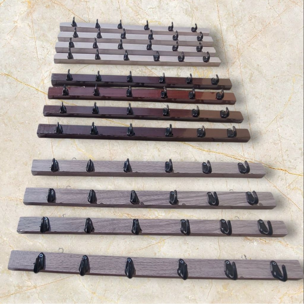 gantungan baju kapstok kayu kuat 6 cantelan bisa cod