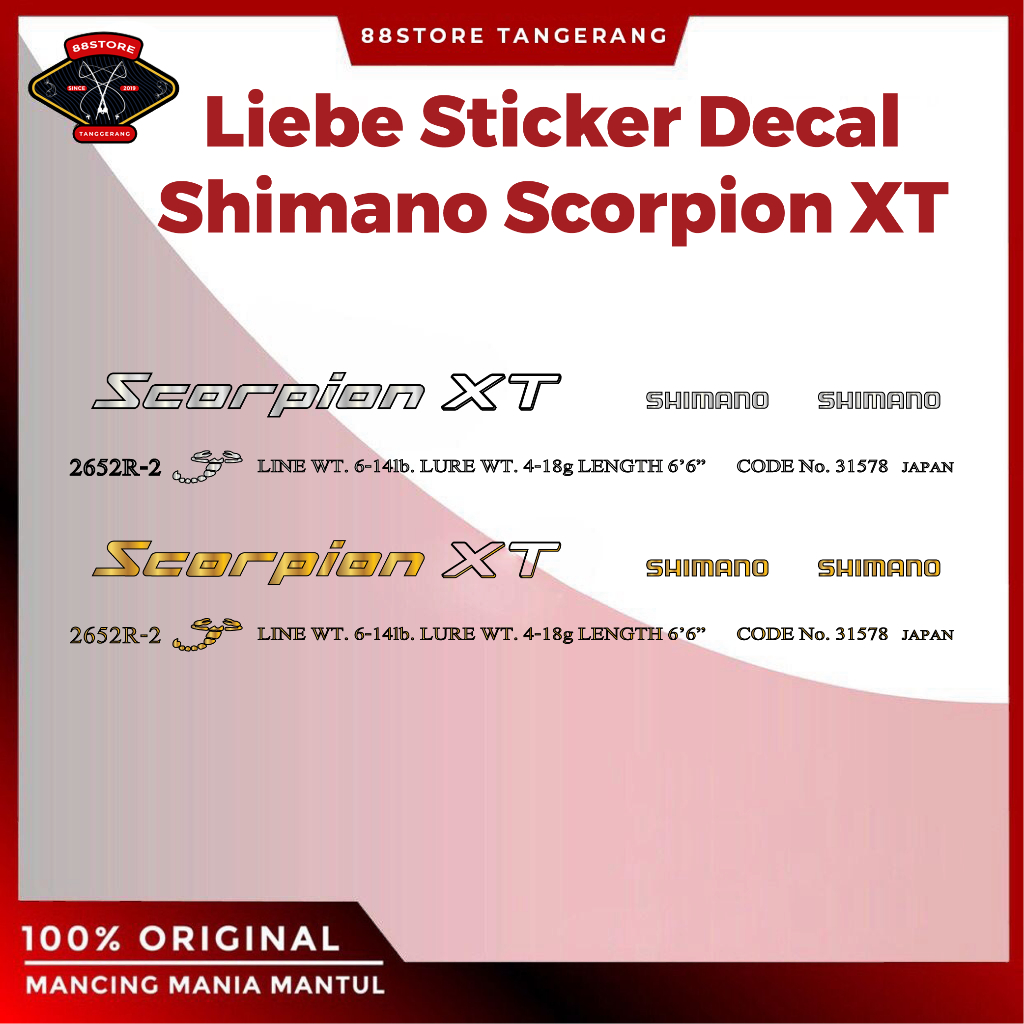 88StoreTangerang Liebe Sticker Decal Joran Shimano Scorpion XT