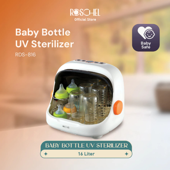 Roschel Baby Bottle UV Sterilizer Pengering dan Sterilizer Botol Bayi Sterilizer Peralatan Bayi 16L