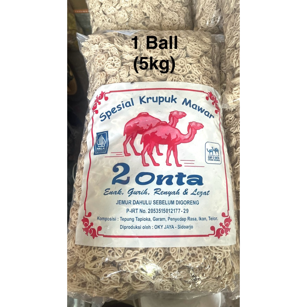 

Kerupuk Mawar 2 Onta 1ball isi 5kg / Kerupuk mawar Mini Onta