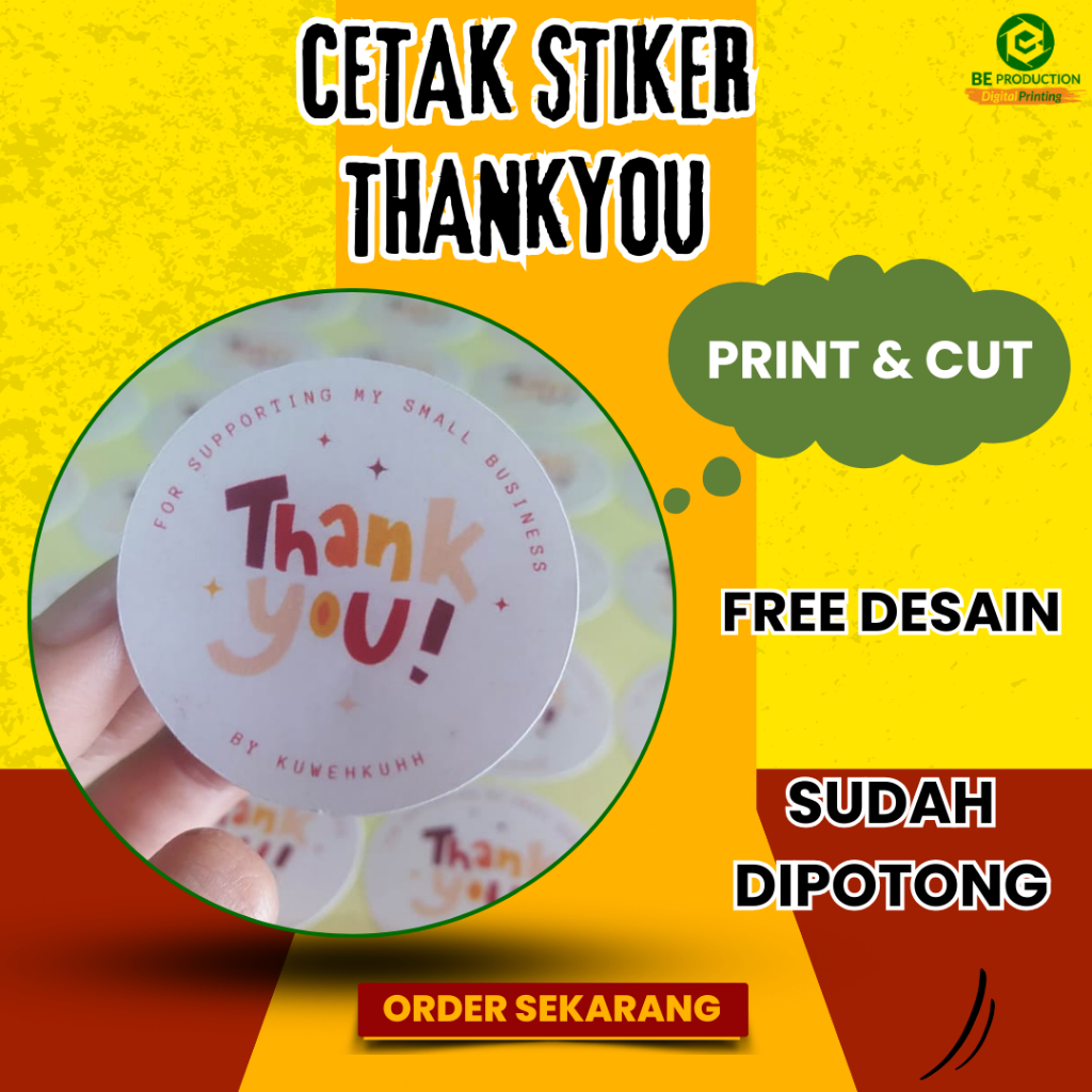 

CETAK Sticker Thankyou / Cetak Stiker Label Produk / Stiker Terimakasih / Stiker Custom