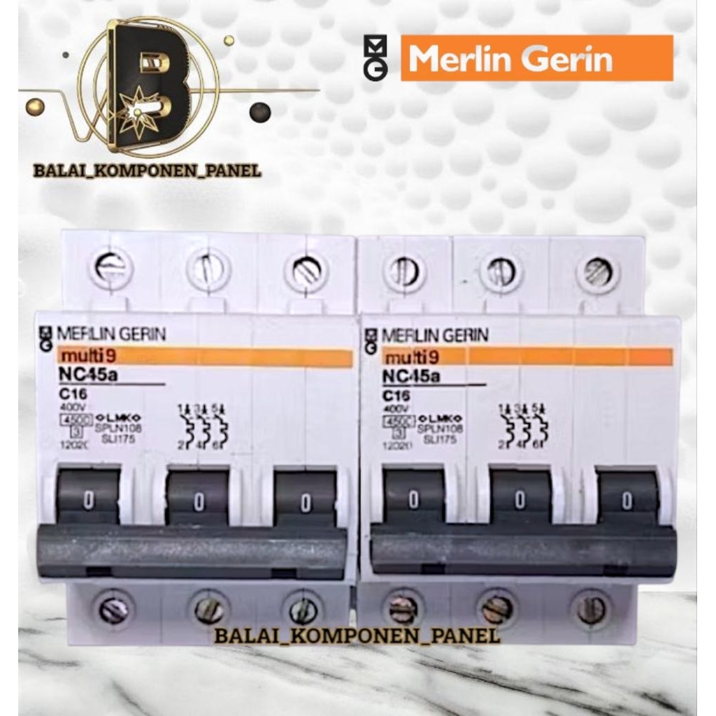 Mcb Merlin Gerin 3p Multi9 NC45a C6 C10 C16 C20 C25 C32 C40