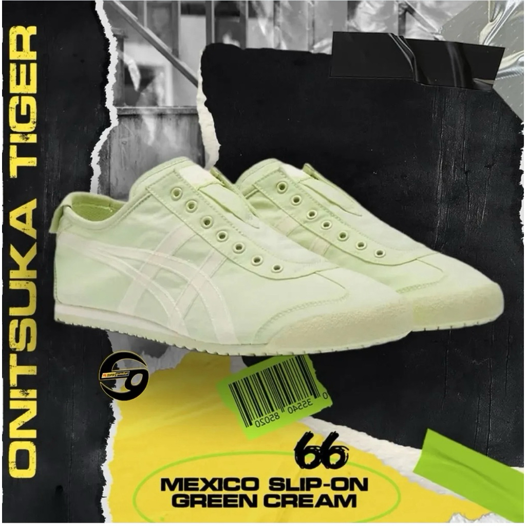 Onitsuka Tiger slip on 66 in green cream
