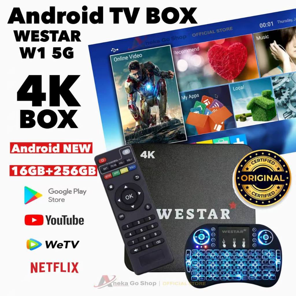 Android TV BOX WESTAR W1 5G Android OS WIFI STB 4K Smart TV Box Unlock Tv Box Netflix Global