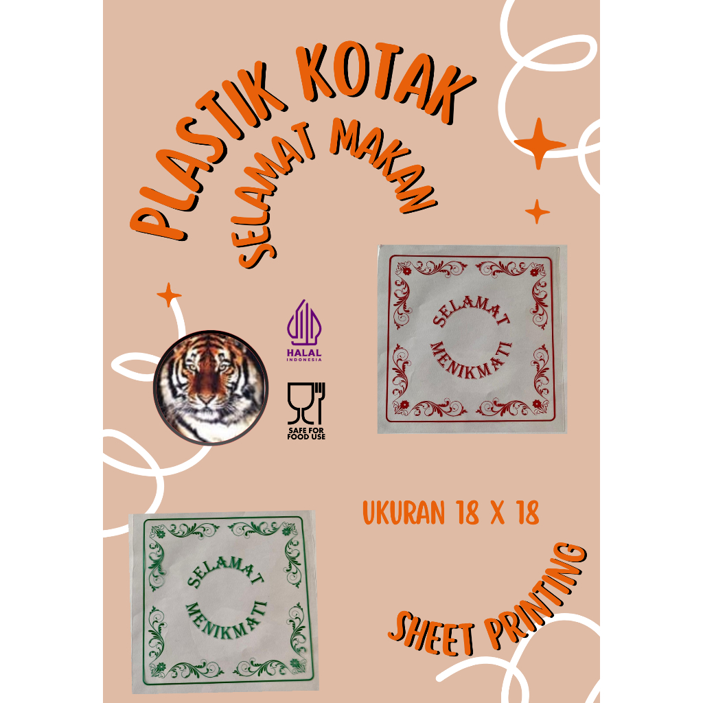 

PLASTIK NASI KOTAK / SHEET SELAMAT MENIKMATI / SESET LEMBARAN TEBAL 30 MIC