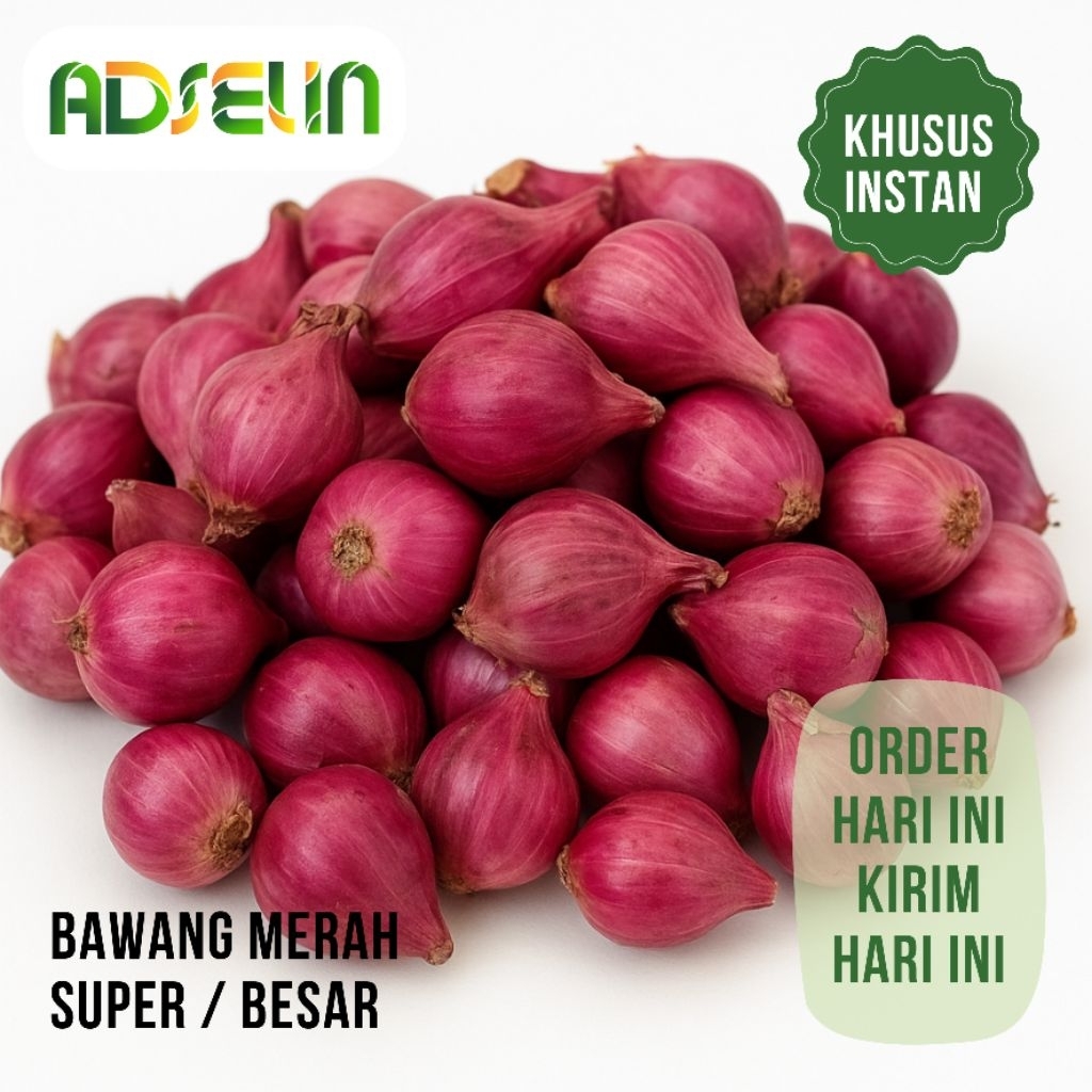 

Bawang Merah 100gr Besar Super Sayuran Segar Adselin Kirim Instan