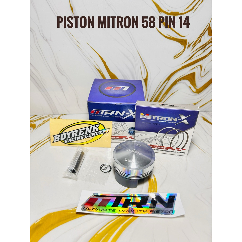 PISTON KIT SEHER KIT CUSTOM DOME 57 -63  PIN 14 MITRON - X  BOYRENK RACING CONCEPT