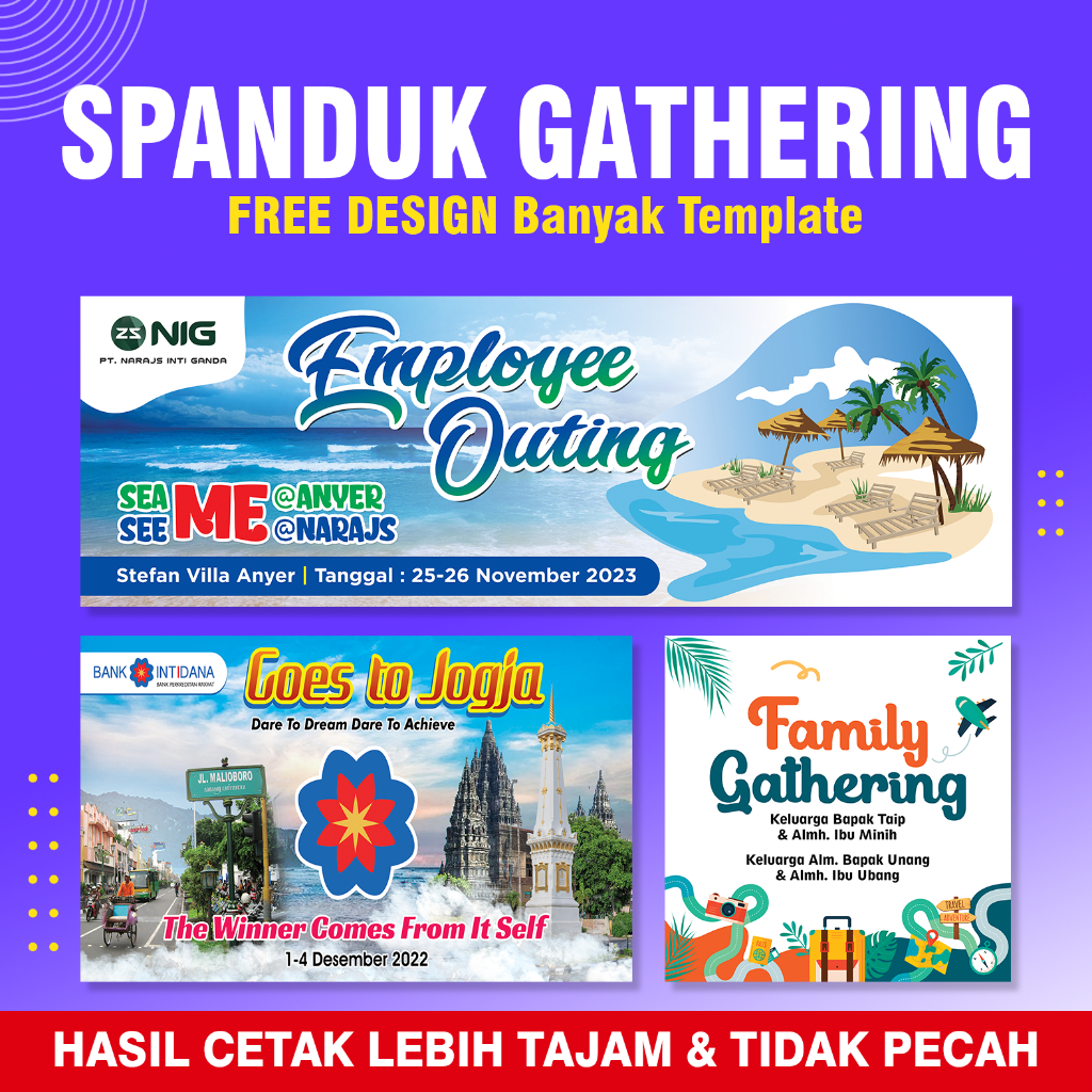 Cetak spanduk Family Gathering & Outing