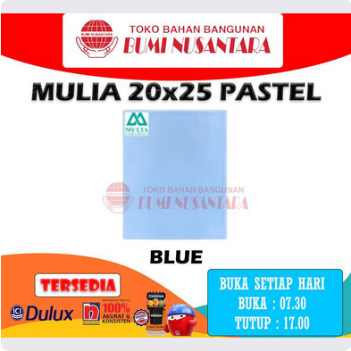 Keramik 20x25 Pastel Blue Mulia Ceramik Glossy Biru Polos Tiles Dinding Lantai