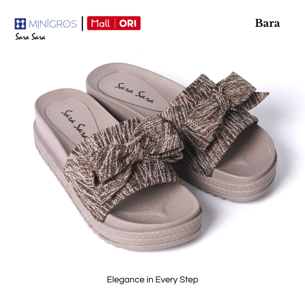 Sara Sara Bara Sandal Wanita Canvas Wedges Pita