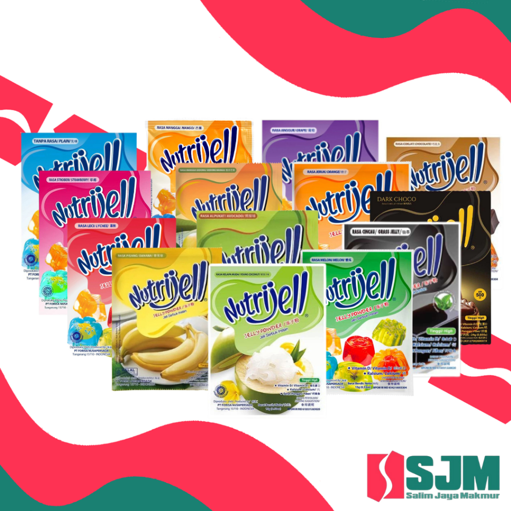 

Nutrijell 15gr-30gr – Bubuk Jelly / Agar Cepat Saji