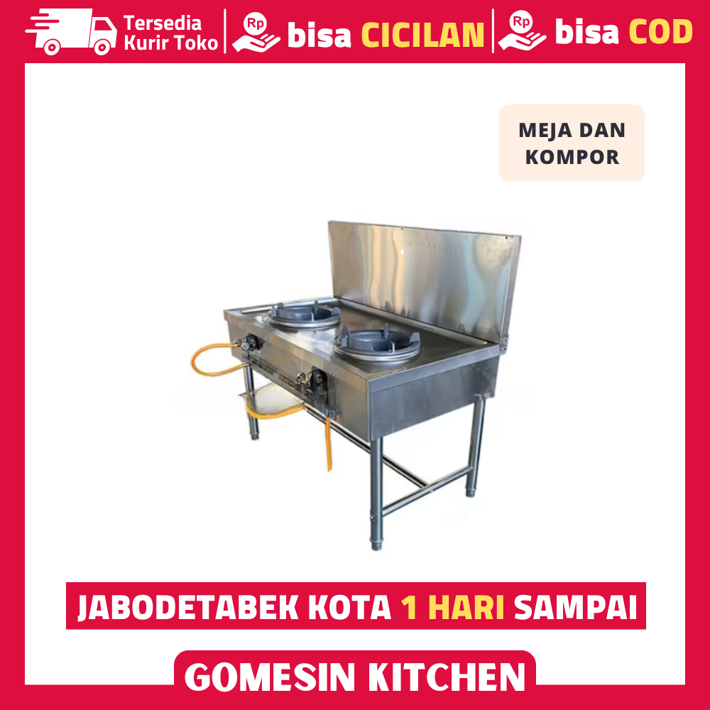 Kompor Meja Stainless 2 Tungku Dapur Restoran - Meja Dan Kompor Stainless 2 Tungku