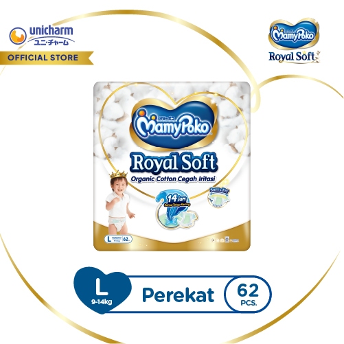 MamyPoko Royal Soft Organic Cotton - L 62 - Popok Tape