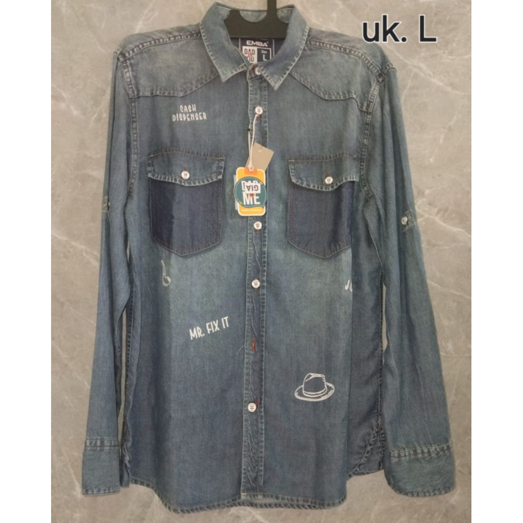 Kemeja Emba pria lengan panjang