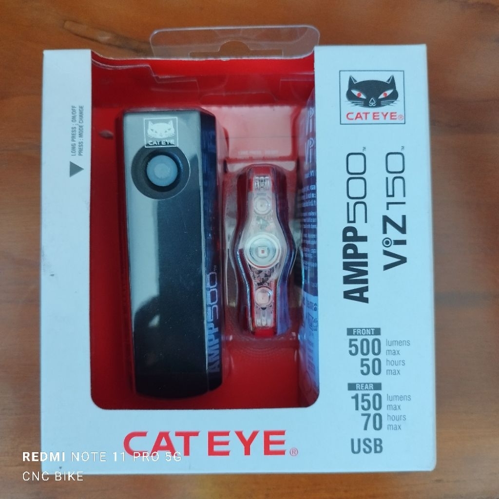 Lampu Sepeda Cateye Depan Belakang AMPP500 dan VIZ150