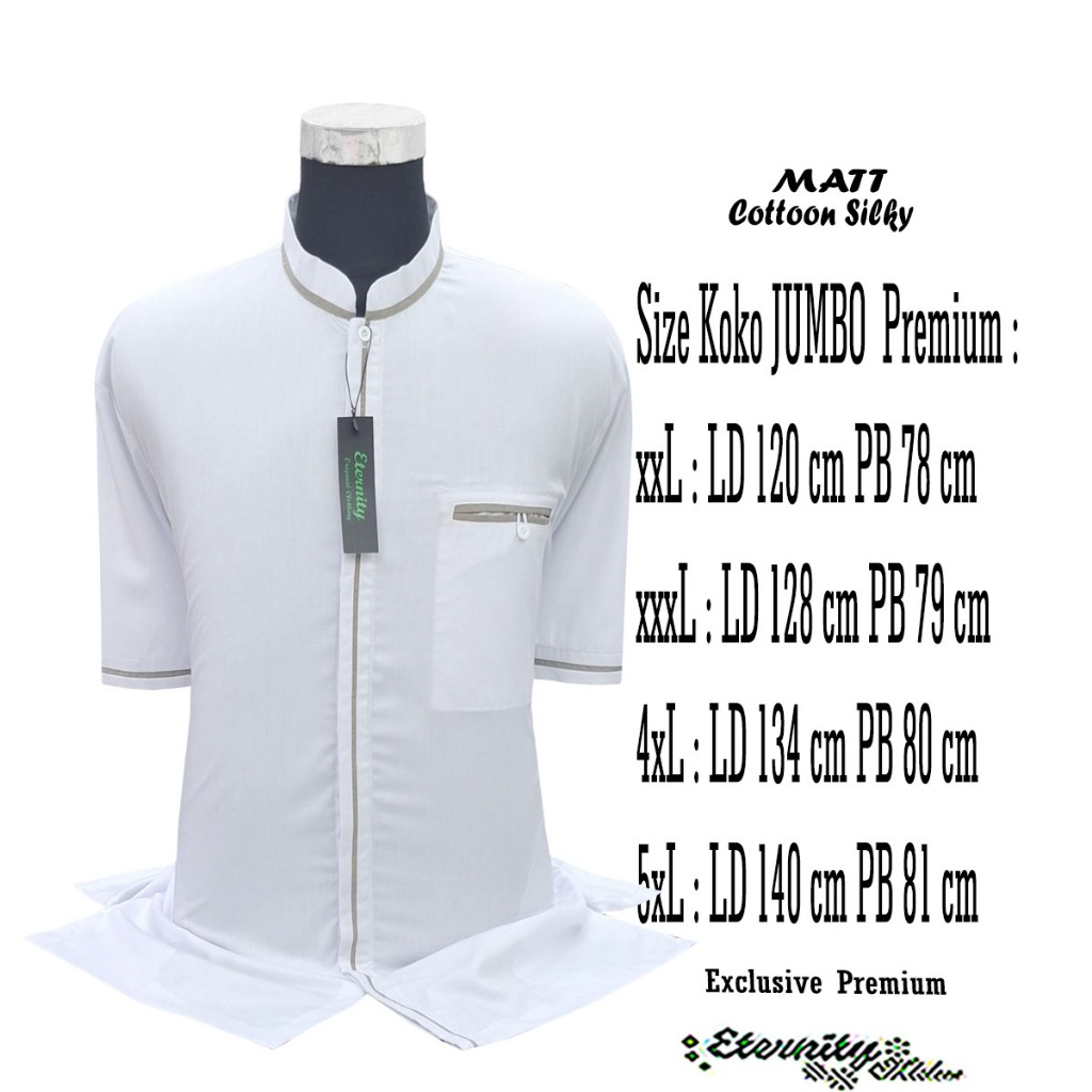 FAVORIT Baju Koko JUMBO xxL-xxxL-xxxxL -5xL Koko JUMBO Eternity Koko Bordir Lengan Pendek Koko Baju