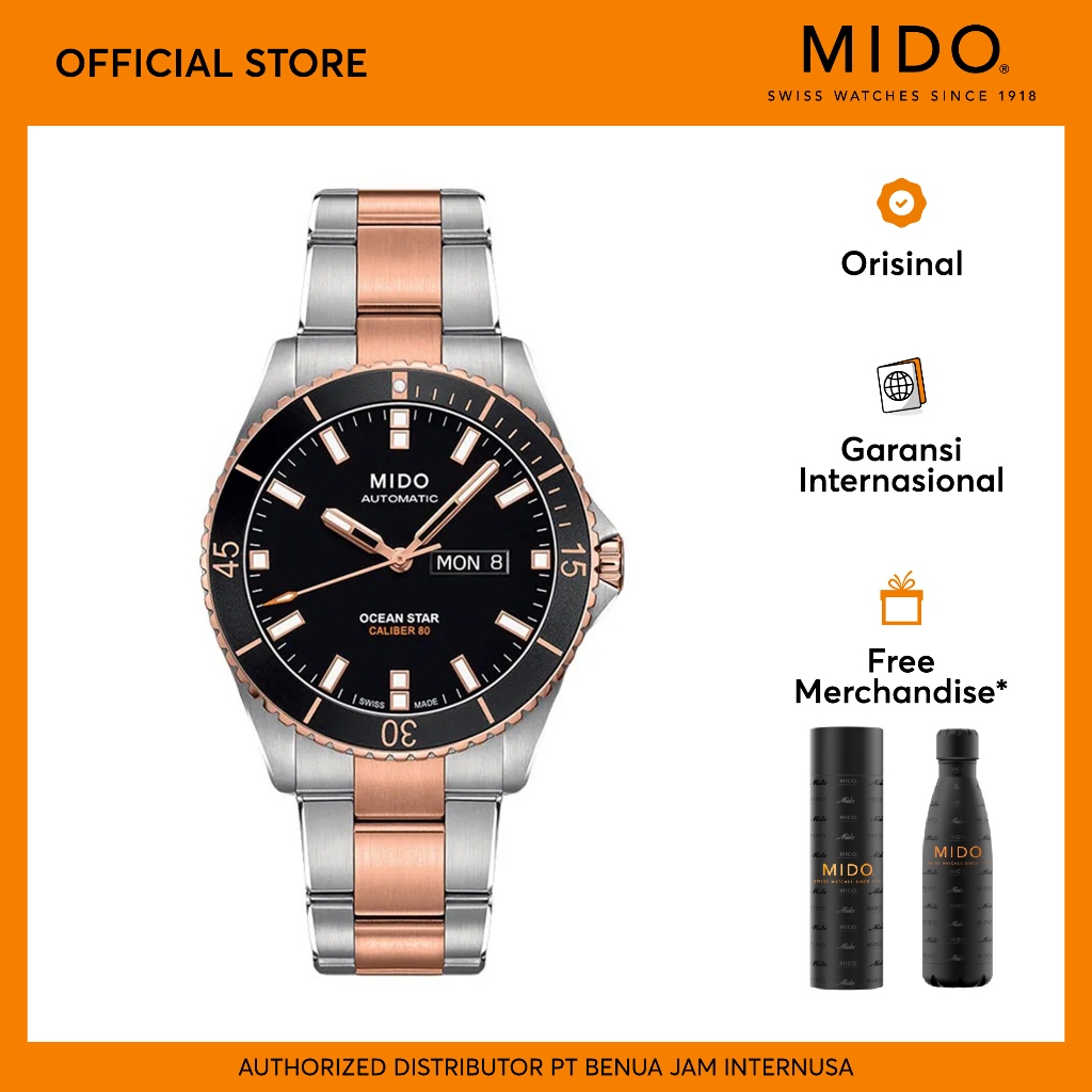Mido M026.430.22.051.00 Ocean Star Caliber 80 Automatic Black Dial