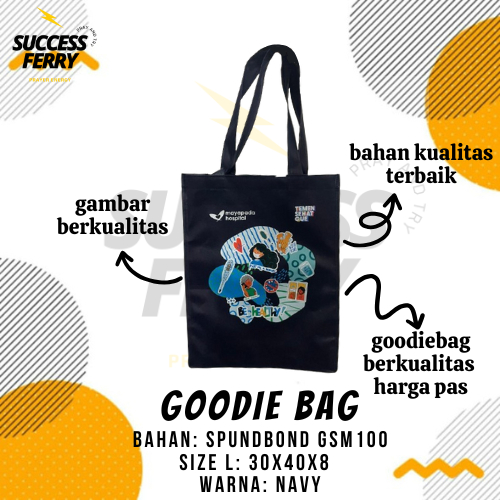 

Goodiebag Tas Spunbond gsm100 Warna Navy 30x40x8cm | Tas Kantong Belanja Efektif Size L