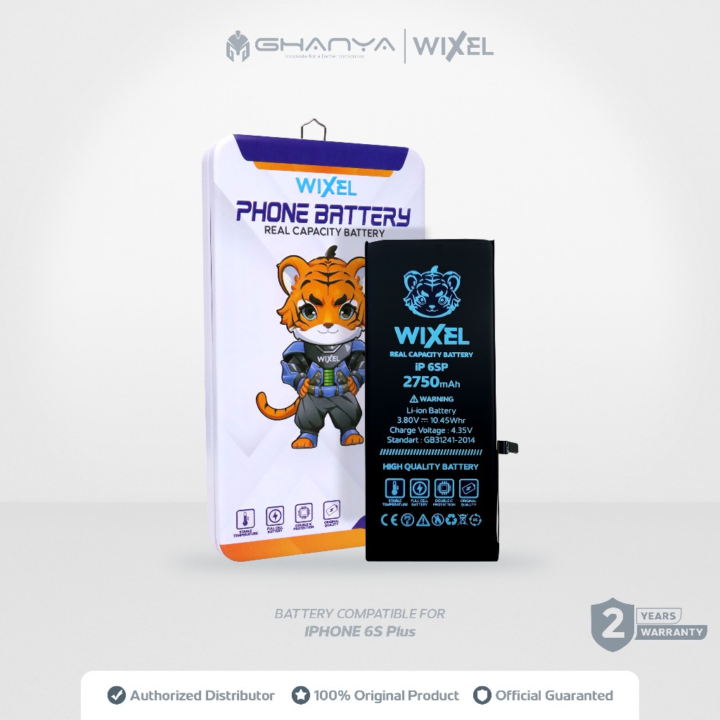 WIXEL ORIGINAL Baterai Iphone 6S PLUS 6S+ Batre Batrai Battery Dual Double Power HP Handphone Apple 